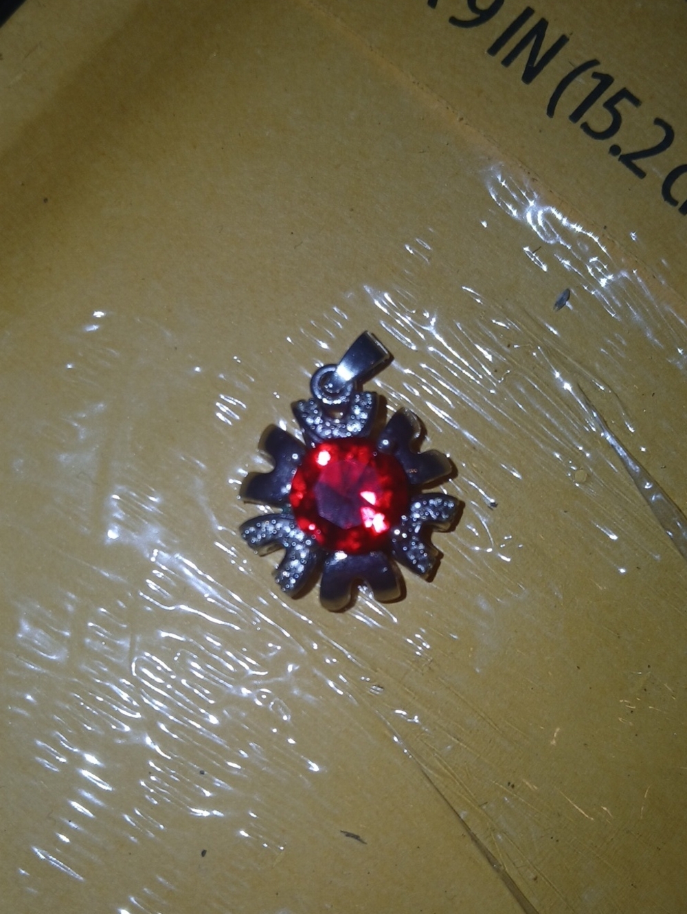 Red Crystal Flower Pendant Necklace - Women Jewelry